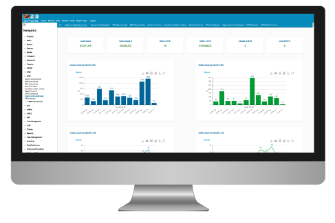 desktop computer displaying crm dashboard