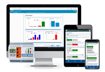 Image of desktop, tablet, phone and 2iB SC10 Relay