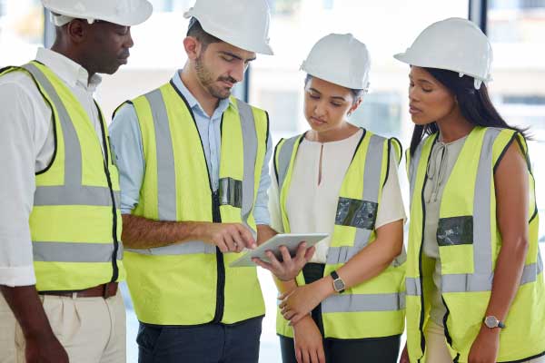 procurement team and architecture discussing project